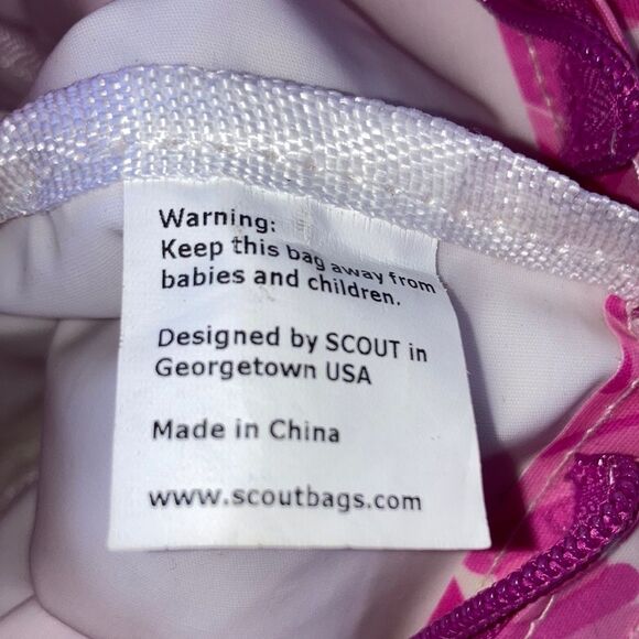 SCOUT Cosmetic Makeup Zip Bag Pouch Pink White Abstract Watercolor 5 x 4 x 5 in - Picture 11 of 12